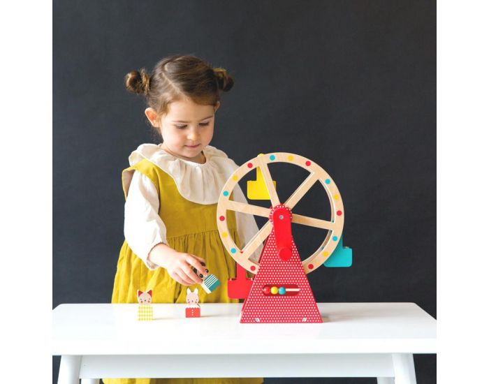 PETIT COLLAGE Grande Roue En Bois Avec 3 Figurines - D�s 3 Ans  (1)