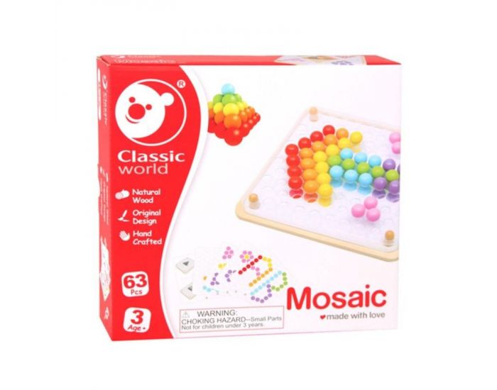 CLASSIC WORLD Mosa�que en Bois avec Carte d'Apprentissage - D�s 3 ans (2)