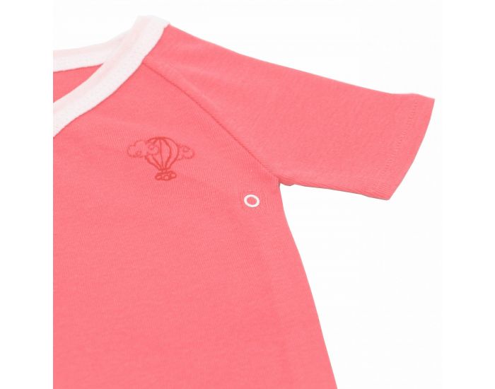  Body crois� Manches Courtes - 100% Coton Bio - Corail (2)