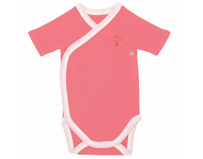  Body crois� Manches Courtes - 100% Coton Bio - Corail (9)