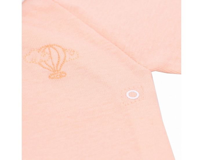  Body crois� Manches Courtes - 100% Coton Bio - P�che (2)