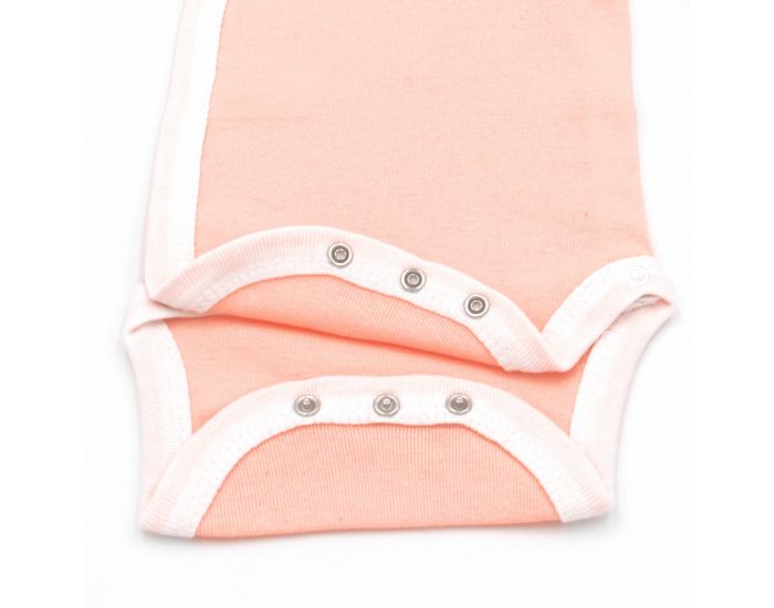  Body crois� Manches Courtes - 100% Coton Bio - P�che (11)