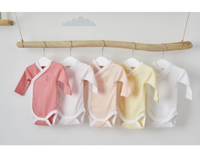  Body crois� Manches Courtes - 100% Coton Bio - P�che (6)