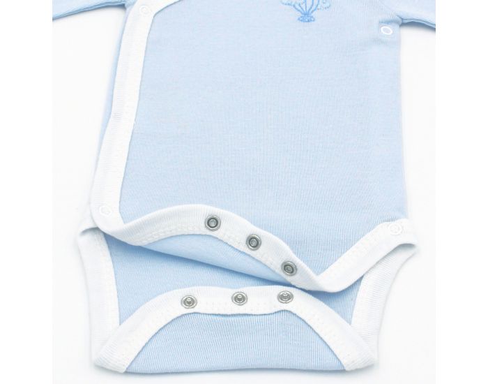  Body crois� Manches Courtes - 100% Coton Bio - Azur (11)