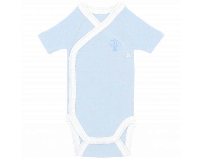  Body crois� Manches Courtes - 100% Coton Bio - Azur (12)