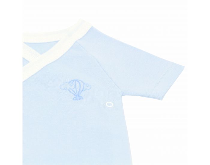  Body crois� Manches Courtes - 100% Coton Bio - Azur (14)