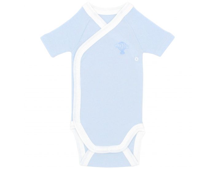  Body crois� Manches Courtes - 100% Coton Bio - Azur (9)
