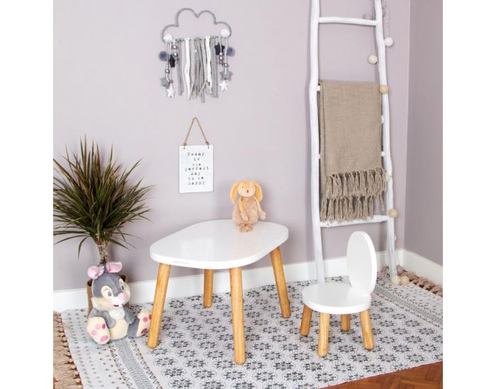 PIOUPIOU ET MERVEILLES Ma premi�re Chaise Ovaline - Lot De 2 - Blanc (1)