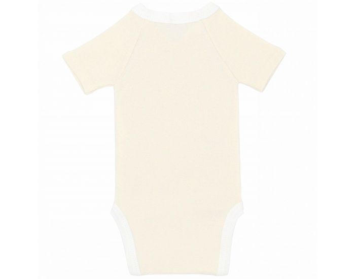 Body crois� Manches Courtes - 100% Coton Bio - Cr�me (1)