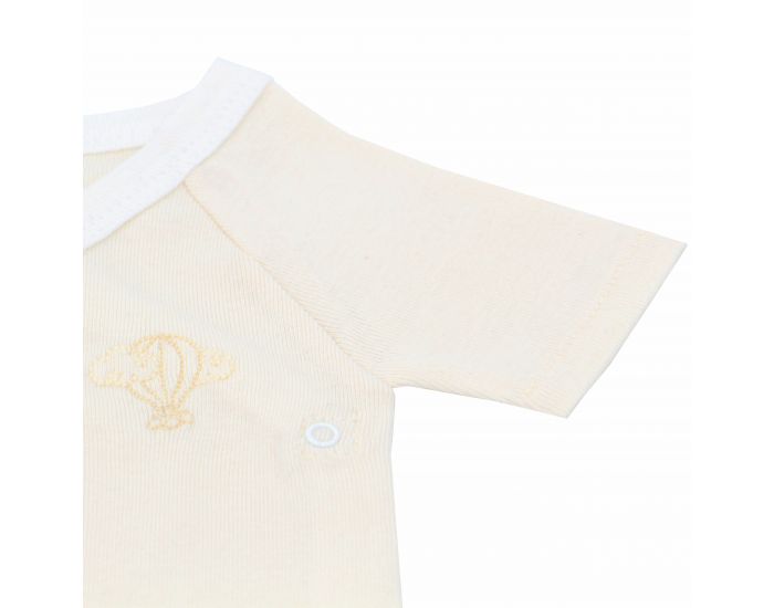  Body crois� Manches Courtes - 100% Coton Bio - Cr�me (12)
