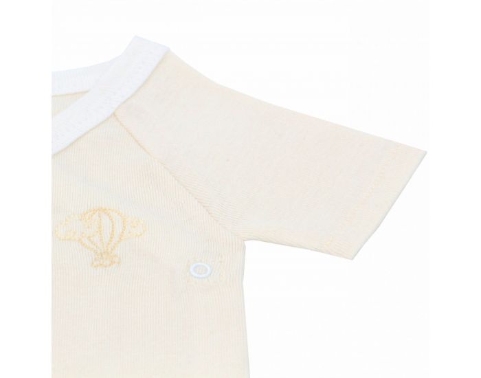  Body crois� Manches Courtes - 100% Coton Bio - Cr�me (3)