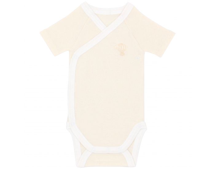  Body crois� Manches Courtes - 100% Coton Bio - Cr�me (8)
