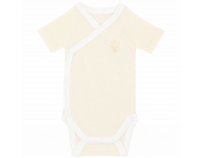  Body crois� Manches Courtes - 100% Coton Bio - Cr�me (9)