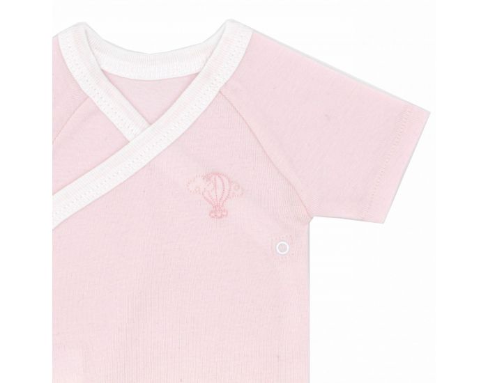  Body crois� Manches Courtes - 100% Coton Bio - Pivoine (2)