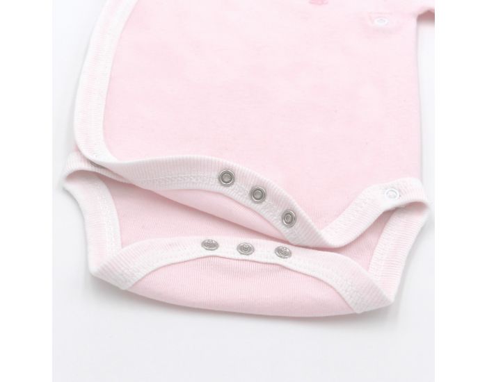  Body crois� Manches Courtes - 100% Coton Bio - Pivoine (12)