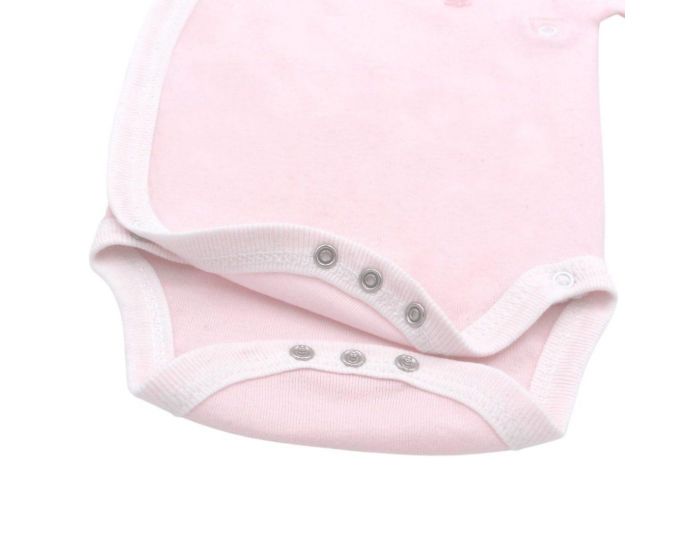  Body crois� Manches Courtes - 100% Coton Bio - Pivoine (3)