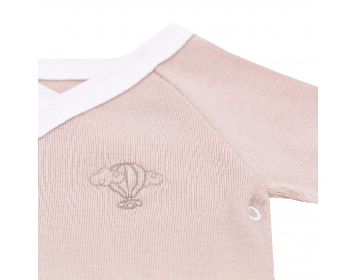  Body crois� Manches Courtes - 100% Coton Bio - Noisette (3)