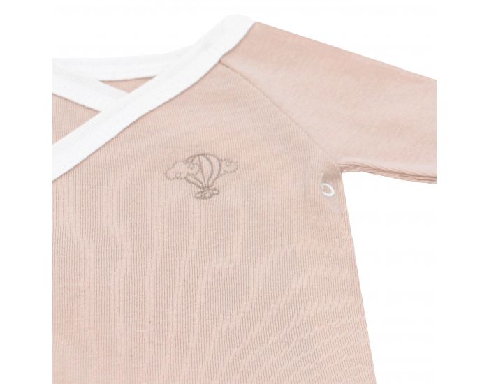  Body crois� Manches Courtes - 100% Coton Bio - Noisette (5)