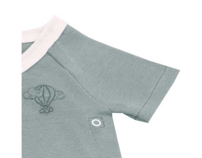  Body crois� Manches Courtes - 100% Coton Bio - For�t (3)