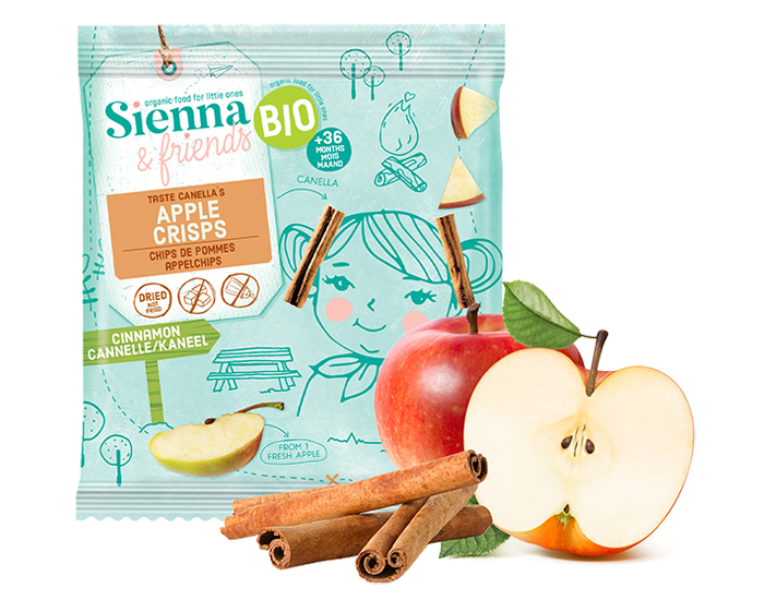 SIENNA AND FRIENDS Chips de Fruits Pomme Cannelle - 15 g - Ds 3 ans (1)