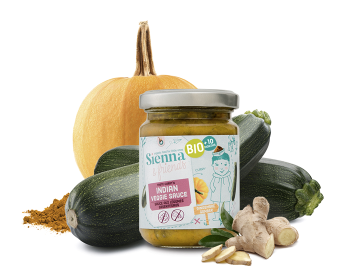 SIENNA AND FRIENDS Ma Premire Sauce Indienne Veggie - 130 g - Ds 10 mois (1)