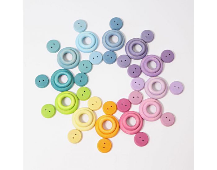 GRIMM'S Anneaux en bois pastel - D�s 3 ans (1)