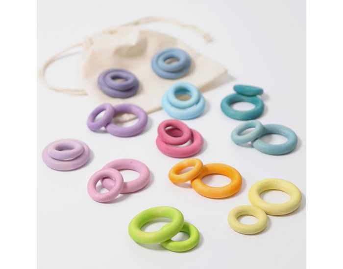 GRIMM'S Anneaux en bois pastel - D�s 3 ans (3)