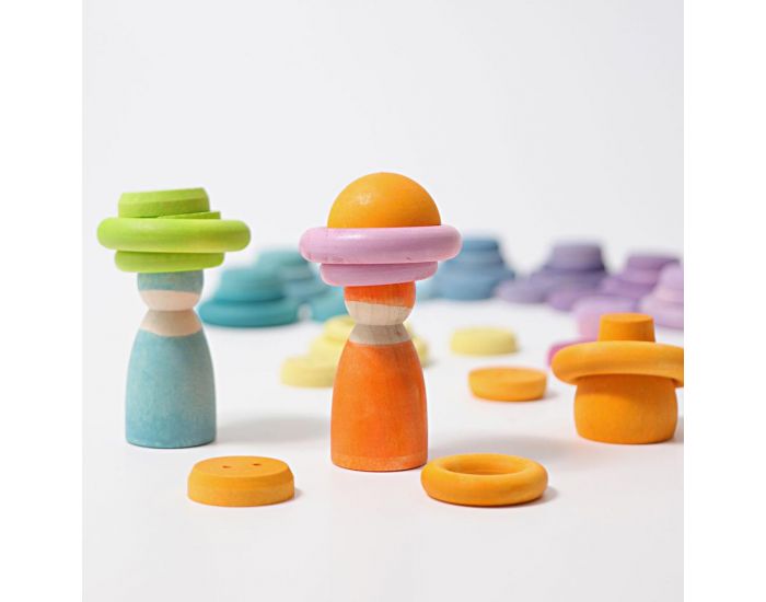 GRIMM'S Anneaux en bois pastel - D�s 3 ans (4)