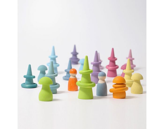 GRIMM'S Anneaux en bois pastel - D�s 3 ans (5)