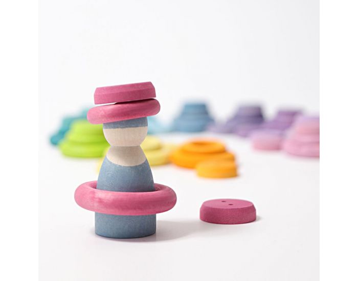 GRIMM'S Anneaux en bois pastel - D�s 3 ans (6)