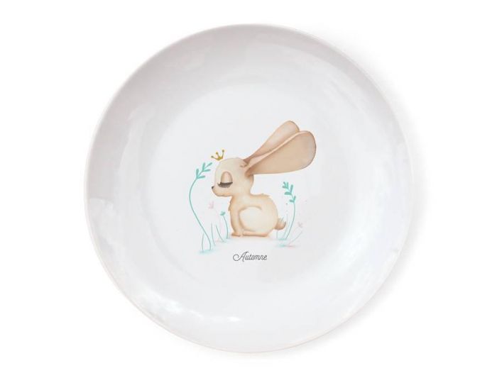 GAELLE DUVAL Assiette Porcelaine de Limoges - Lapin Blanc / Gris (1)