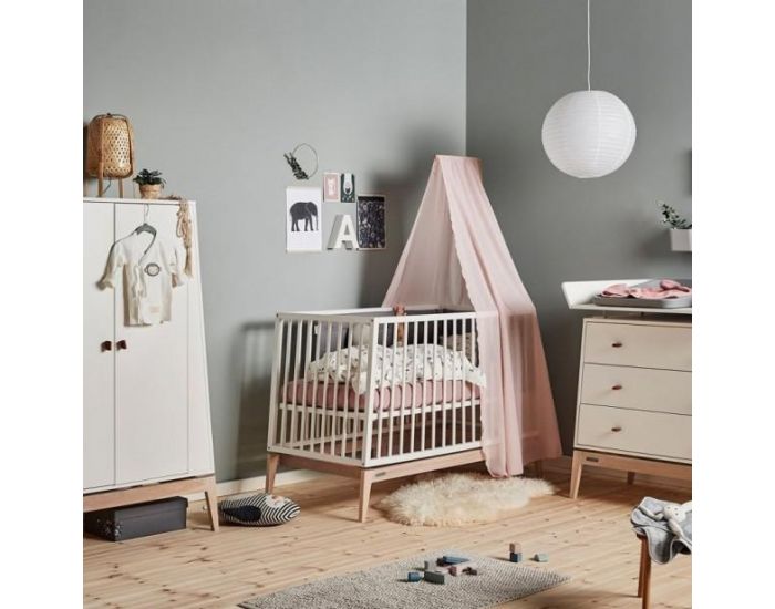 LEANDER Lit B�b� Luna Blanc/Ch�ne  60 x 120 cm (14)