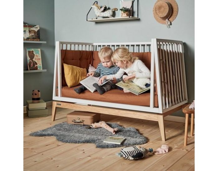 LEANDER Lit B�b� Luna Blanc/Ch�ne  60 x 120 cm (4)