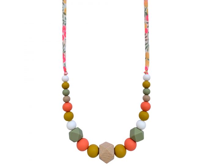 MAWEN MATERNE Collier d'Allaitement, de Dentition Bois et Silicone - Sorbet d'Et (1)