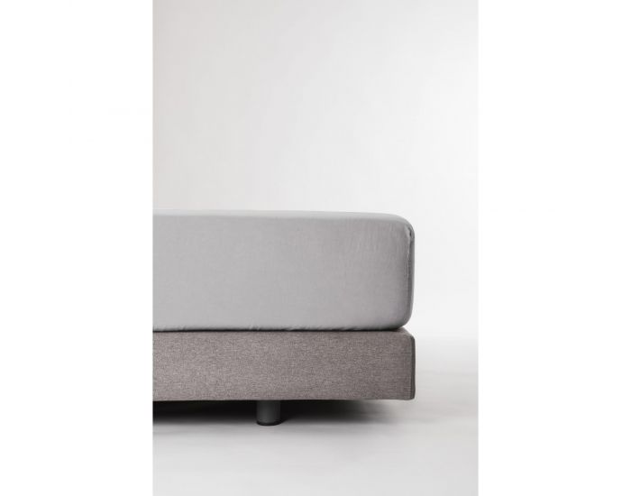 KADOLIS Drap Housse Lin Et Coton Bio Adulte - Gris (7)