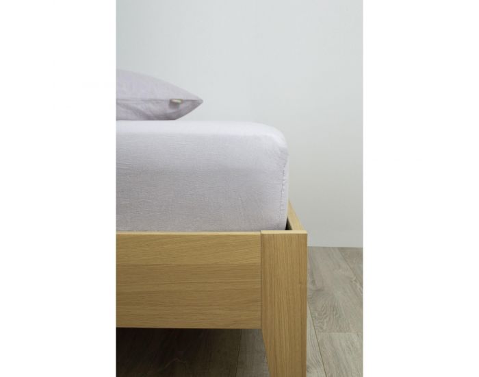 KADOLIS Drap Housse Lin Et Coton Bio Adulte - Gris (8)