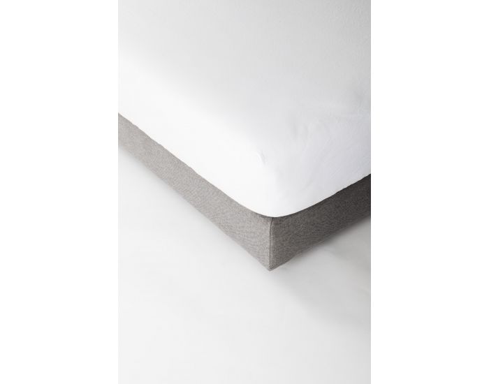 KADOLIS Drap Housse Lin Et Coton Bio Enfant - Blanc (2)