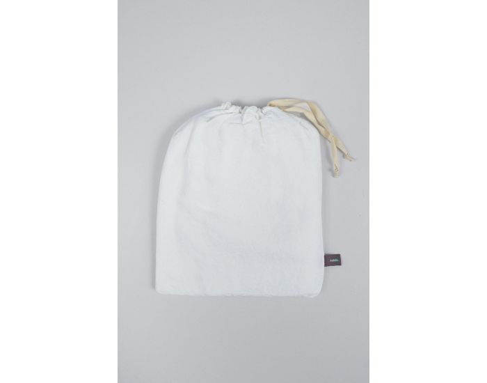 KADOLIS Drap Housse Lin Et Coton Bio Enfant - Blanc (3)