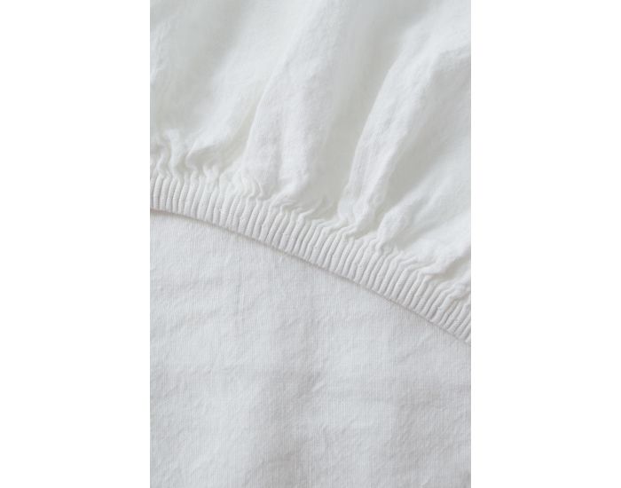 KADOLIS Drap Housse Lin Et Coton Bio Enfant - Blanc (5)