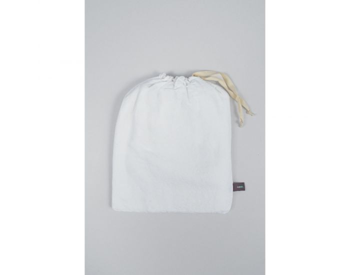 KADOLIS Drap Housse Lin Et Coton Bio Enfant - Blanc (10)