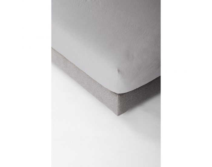 KADOLIS Drap Housse Lin Et Coton Bio Enfant - Gris (11)