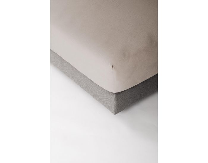 KADOLIS Drap Housse Lin Et Coton Bio Enfant - Caf� (2)