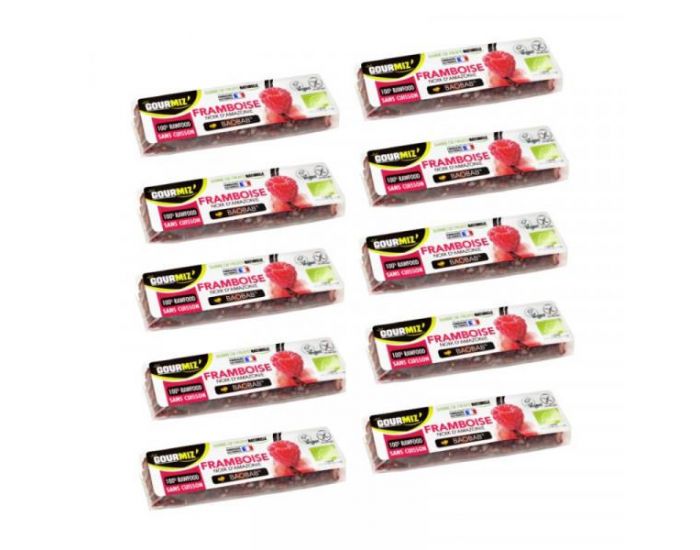 GOURMIZ' Barre de Fruits Framboise, Noix d'Amazonie et Baobab Bio - 35g (1)