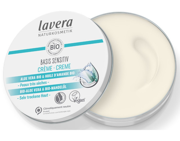 LAVERA Basis Sensitiv - Crème Multi-Usages - Aloe Vera et Amande Bio - 150 ml (1)