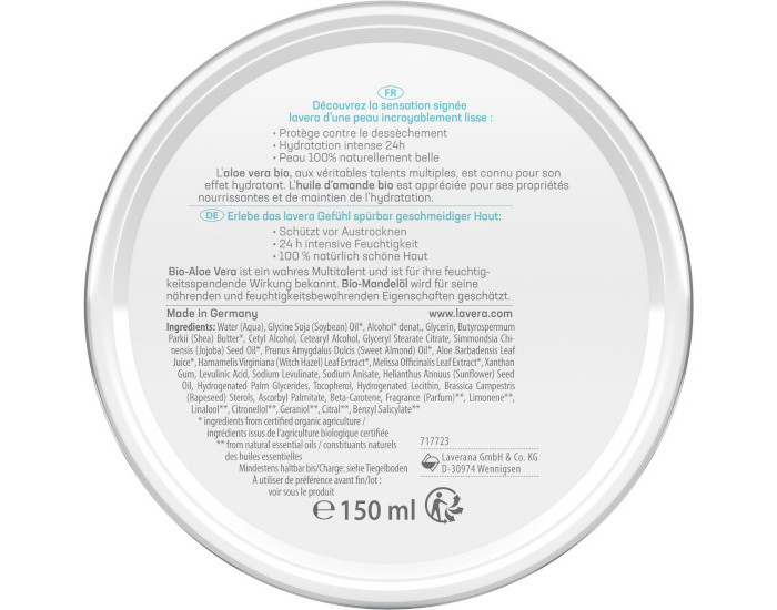 LAVERA Basis Sensitiv - Crème Multi-Usages - Aloe Vera et Amande Bio - 150 ml (2)