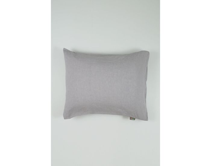 KADOLIS Taie D'Oreiller Lin Et Coton Bio - Gris (1)