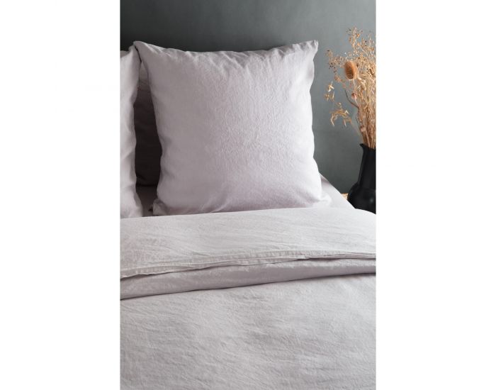 KADOLIS Taie D'Oreiller Lin Et Coton Bio - Gris (18)