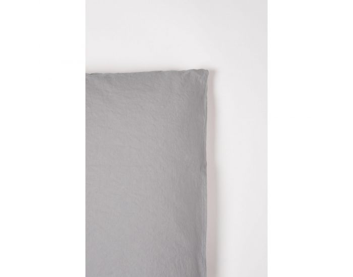 KADOLIS Taie D'Oreiller Lin Et Coton Bio - Gris 60 x 60 cm (10)