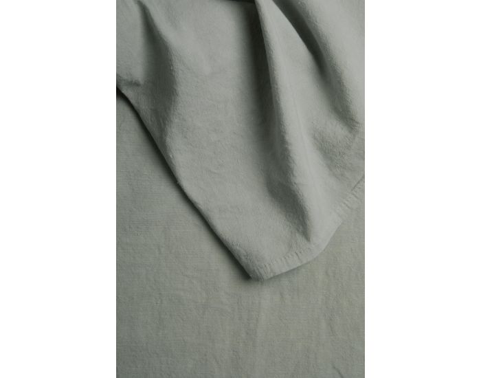 KADOLIS Drap Plat Adulte En Lin Et Coton Bio - Vert Aqua (1)