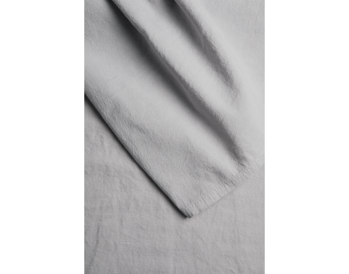 KADOLIS Drap Plat Adulte En Lin Et Coton Bio - Gris Imprim� (1)